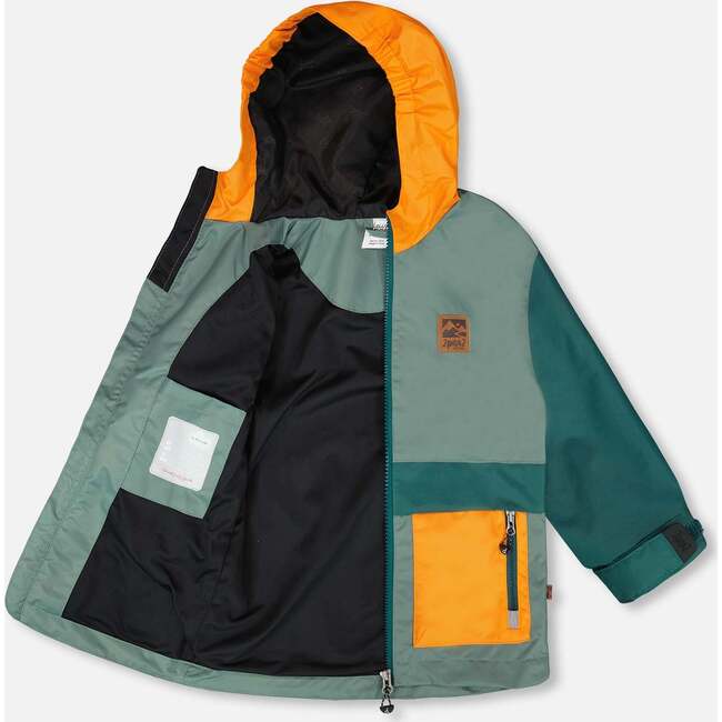 Mid-Season Jacket, Dark Green And Orange - Jackets - 3