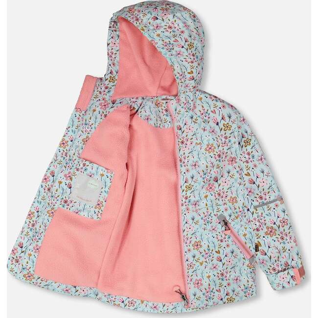 Mid-Season Jacket, Blue Mini Flower Print - Jackets - 4