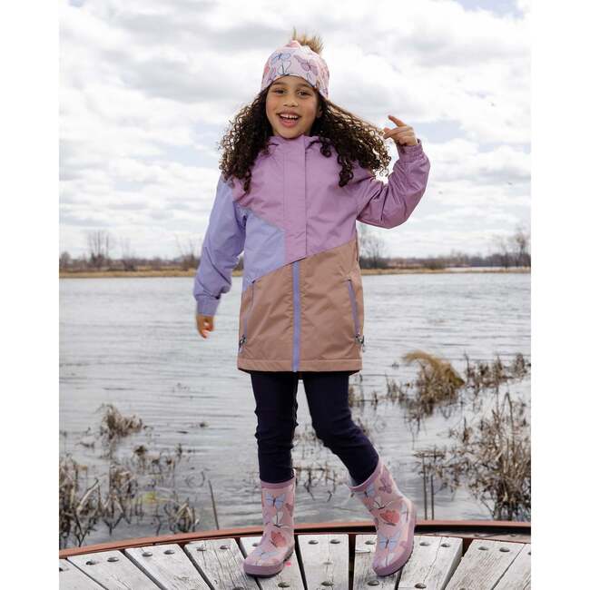 Mid-Season Jacket In Recycled Polyester, Mauve, Lilac & Beige - Jackets - 3