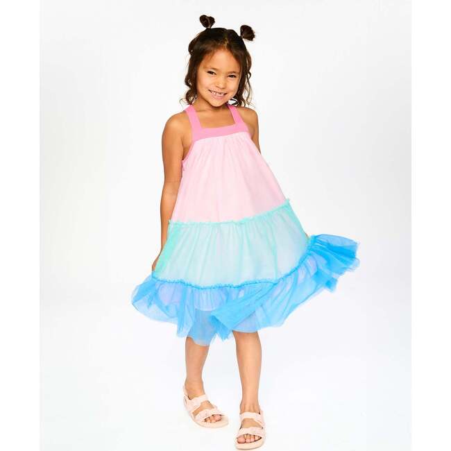 Mesh Dress, Pink And Blue - Dresses - 3