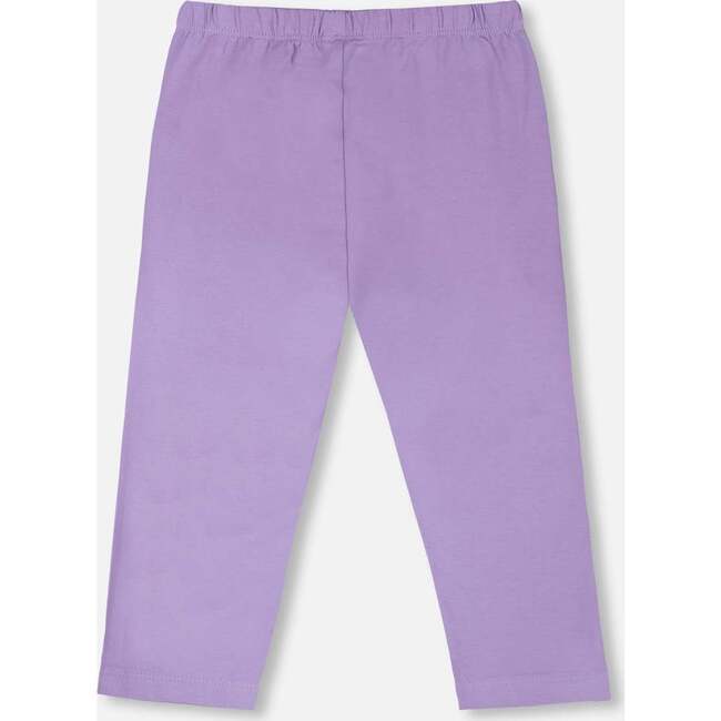 Organic Cotton Jersey Capri With Knee Appliqués, Mauve - Leggings - 3