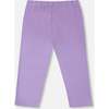 Organic Cotton Jersey Capri With Knee Appliqués, Mauve - Leggings - 3