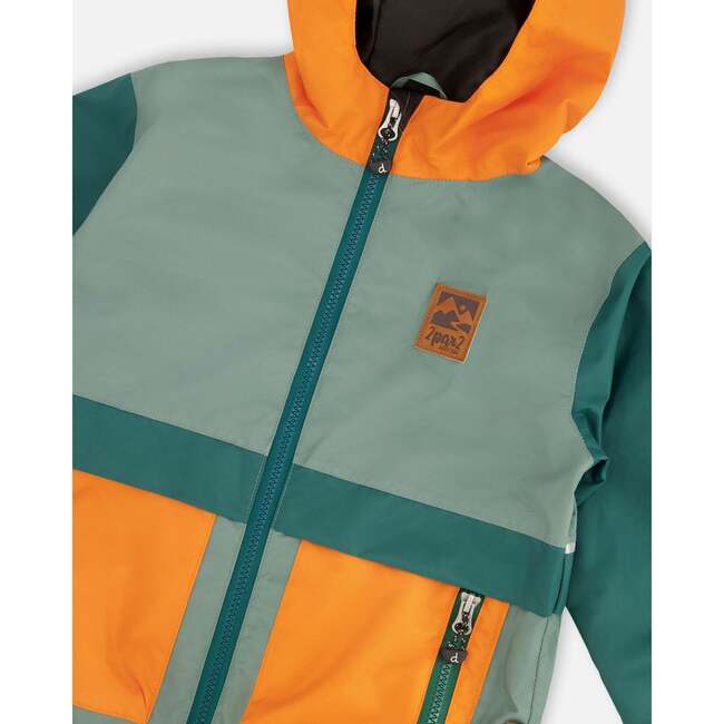 Mid-Season Jacket, Dark Green And Orange - Jackets - 5