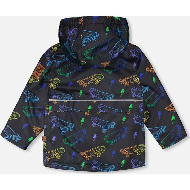 Mid-Season Jacket, Black Printed Skateboards - Jackets - 3