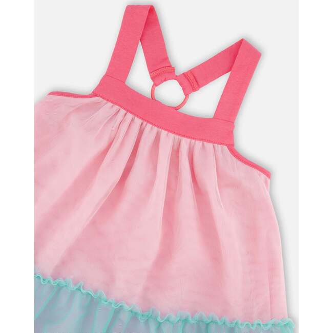 Mesh Dress, Pink And Blue - Dresses - 5