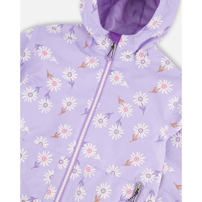 Mid-Season Jacket, Purple Printed Daisies - Jackets - 4