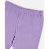 Organic Cotton Jersey Capri With Knee Appliqués, Mauve - Leggings - 4
