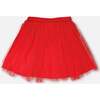 Mesh And Eyelet Skirt, Red - Skirts - 3