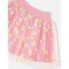 Mesh And Crinkle Jersey Skirt, Pink - Skirts - 4 - thumbnail
