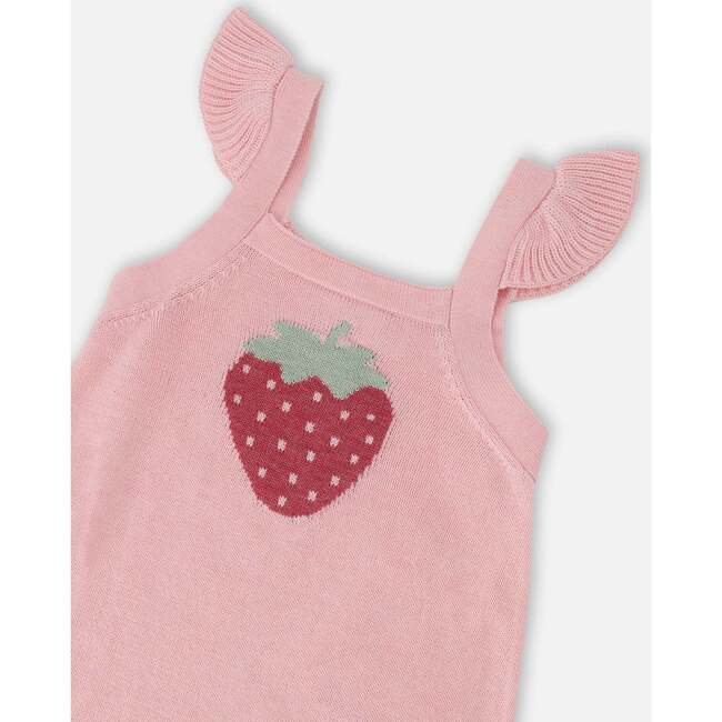 Knit Romper, Light Pink - Rompers - 4