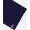 Knit Neckwarmer, Navy Blue - Scarves - 5