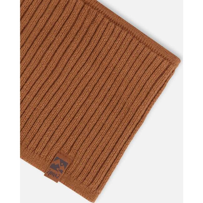 Knit Neckwarmer, Brown - Scarves - 4