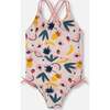 One-Piece Swimsuit, Pink Printed Fruits - One Pieces - 1 - thumbnail