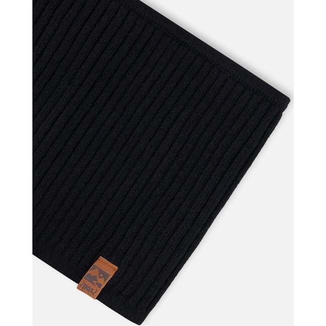 Knit Neckwarmer, Black - Scarves - 3