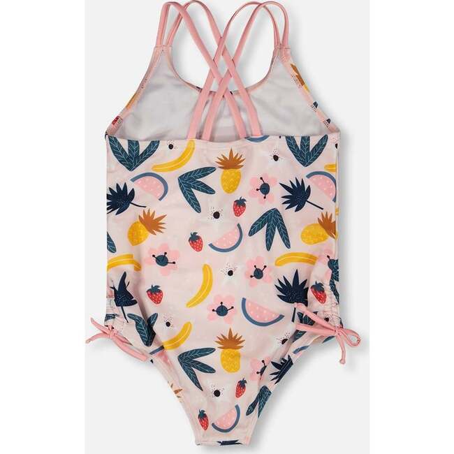 One-Piece Swimsuit, Pink Printed Fruits - One Pieces - 3