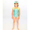 One-Piece Swimsuit, Green Beach Print - One Pieces - 2