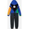Kids Mid-Season One-Piece Outerwear, Royal Blue Colorblock - Snowsuits - 3 - thumbnail