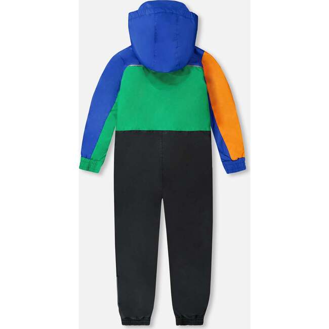 Kids Mid-Season One-Piece Outerwear, Royal Blue Colorblock - Snowsuits - 4