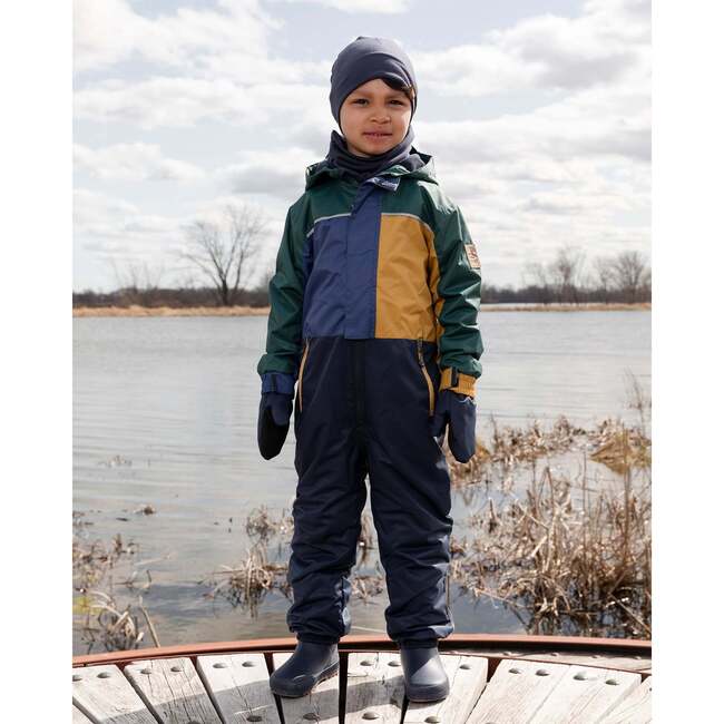 Kids Mid-Season One-Piece Outerwear, Navy Colorblock