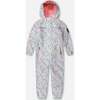 Kids Mid-Season One-Piece Outerwear, Blue Mini Flower Print - Snowsuits - 1 - thumbnail