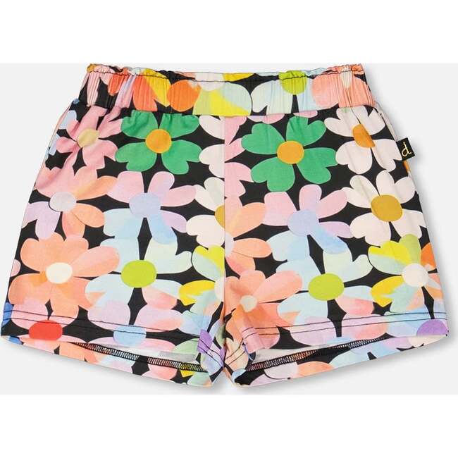 Jersey Shorts, Black Floral Print