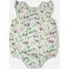 Jersey Romper, Green Floral Print - Rompers - 1 - thumbnail