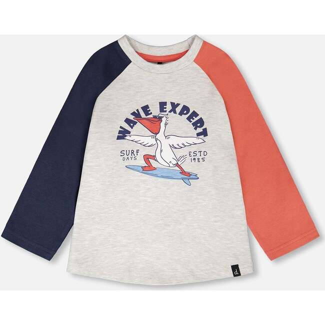 Jersey Long Sleeve T-Shirt, Light Grey Mix