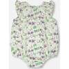 Jersey Romper, Green Floral Print - Rompers - 2 - thumbnail