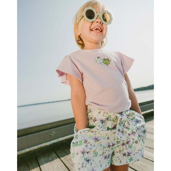 Jersey Shorts, Green Floral Print