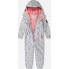 Kids Mid-Season One-Piece Outerwear, Blue Mini Flower Print - Snowsuits - 3