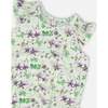 Jersey Romper, Green Floral Print - Rompers - 3 - thumbnail