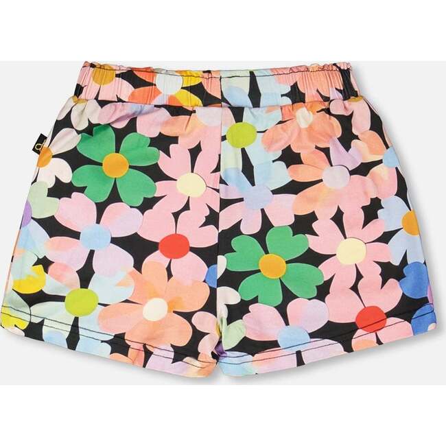 Jersey Shorts, Black Floral Print - Shorts - 3