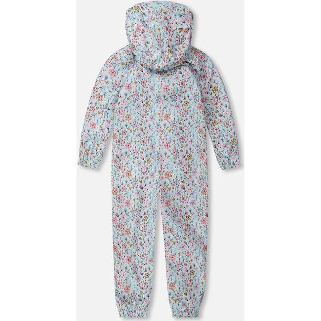 Kids Mid-Season One-Piece Outerwear, Blue Mini Flower Print - Snowsuits - 4