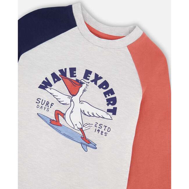 Jersey Long Sleeve T-Shirt, Light Grey Mix - T-Shirts - 4