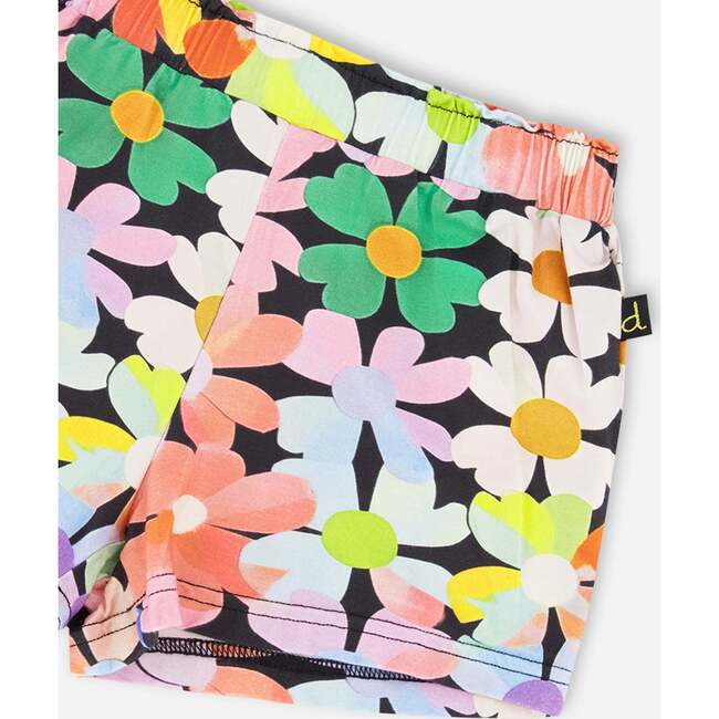 Jersey Shorts, Black Floral Print - Shorts - 4