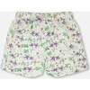 Jersey Shorts, Green Floral Print - Shorts - 4
