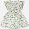 Jersey Dress, Green Floral Print - Dresses - 1 - thumbnail