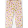 Jersey Capri, Pink Printed Daisies - Leggings - 1 - thumbnail