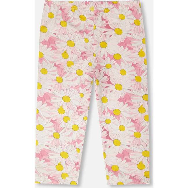 Jersey Capri, Pink Printed Daisies - Leggings - 3