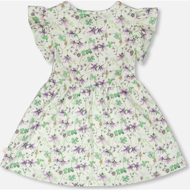 Jersey Dress, Green Floral Print - Dresses - 3