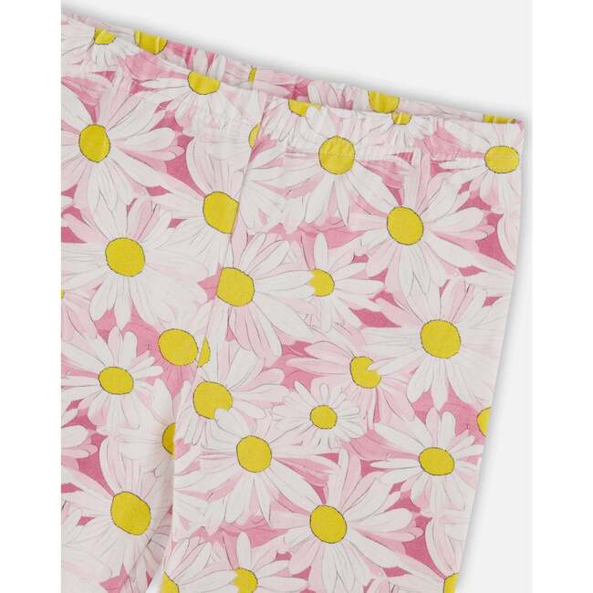 Jersey Capri, Pink Printed Daisies - Leggings - 4