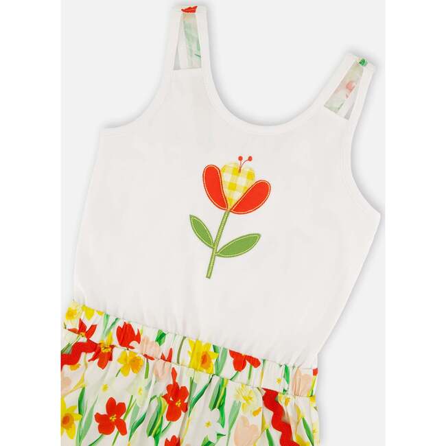 Jersey And Viscose Romper, White - Rompers - 4