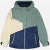 Mid-Season Jacket In Recycled Polyester, Dark Green, Beige And Navy - Jackets - 1 - thumbnail