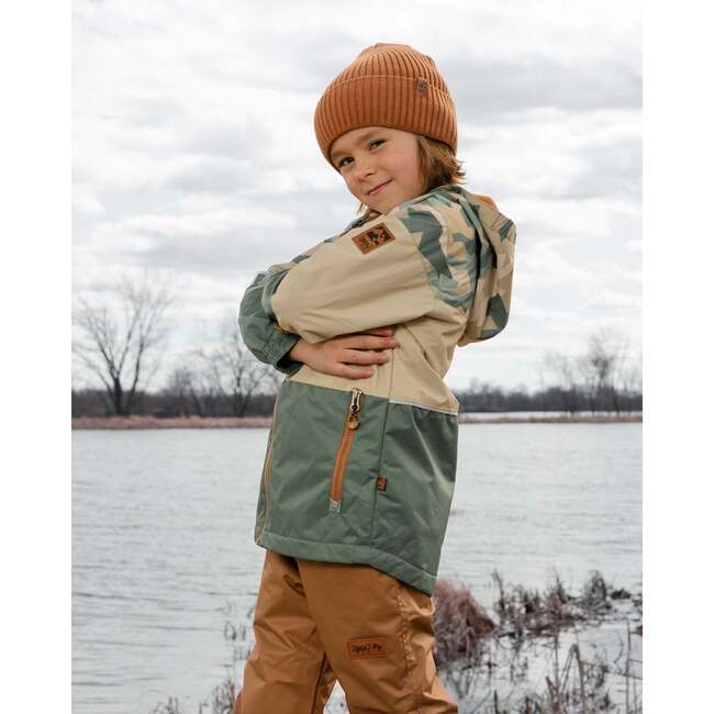 Mid-Season Jacket, Green Camouflage Print