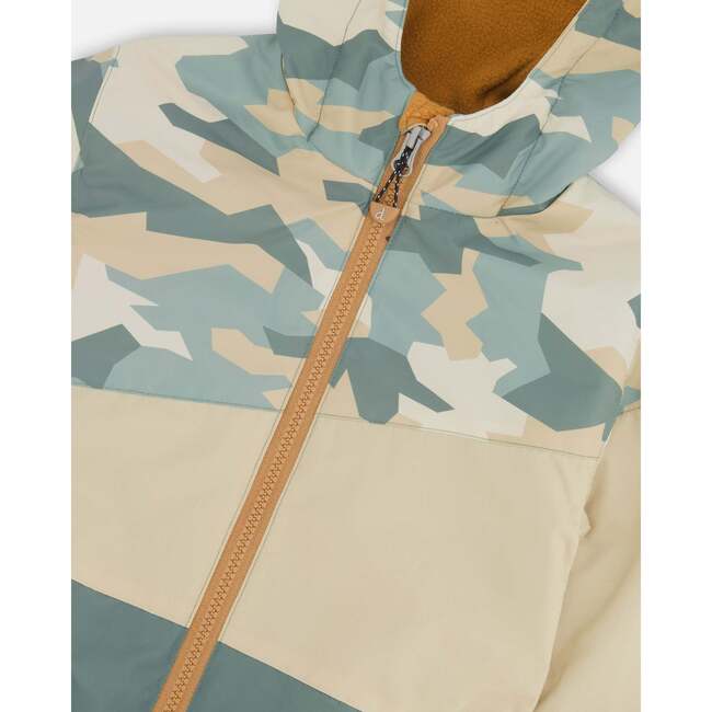 Mid-Season Jacket, Green Camouflage Print - Jackets - 5