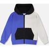 Hooded French Terry Cardigan, Royal Blue - Sweatshirts - 1 - thumbnail