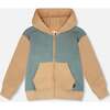 Hooded French Terry Cardigan, Mint Green - Sweatshirts - 1 - thumbnail
