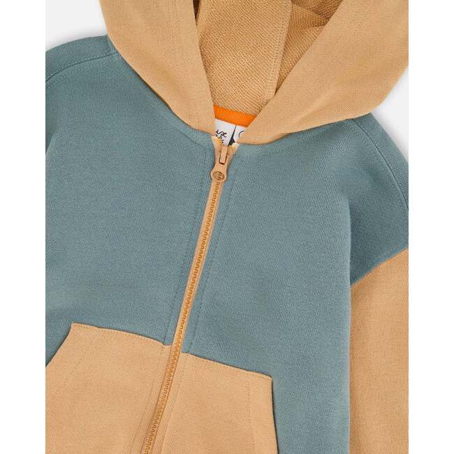 Hooded French Terry Cardigan, Mint Green - Sweatshirts - 4