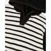 Hooded Terry T-Shirt With Shorts Set, Black & White Stripes - Mixed Apparel Set - 5 - thumbnail