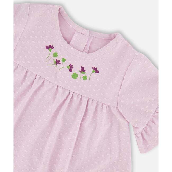 Jersey Tunic And Cotton Capri Set, Lavender And Green Printed Flowers - Mixed Apparel Set - 4